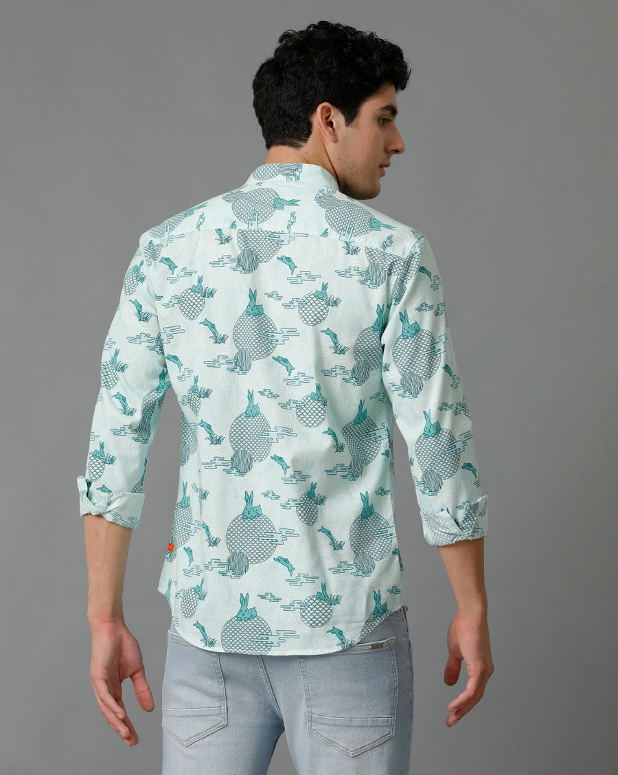 Aqua Blu AOP Regular Fit Shirt