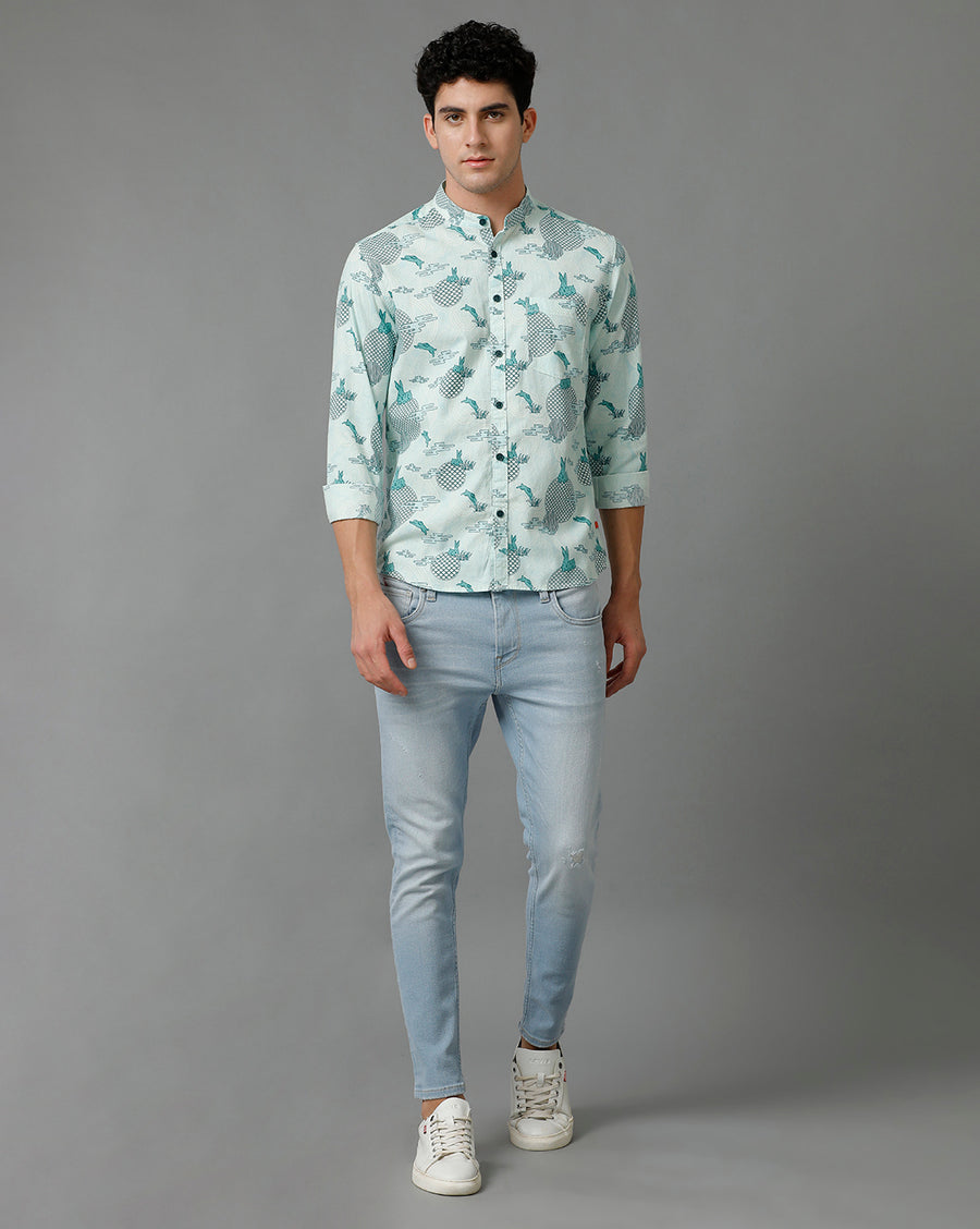Aqua Blu AOP Regular Fit Shirt