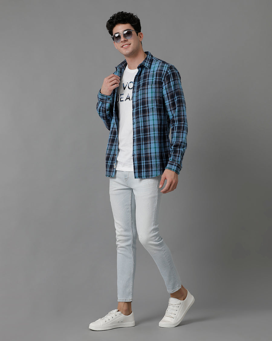 Tartan Checks Classic Slim Fit Cotton Casual Shirt