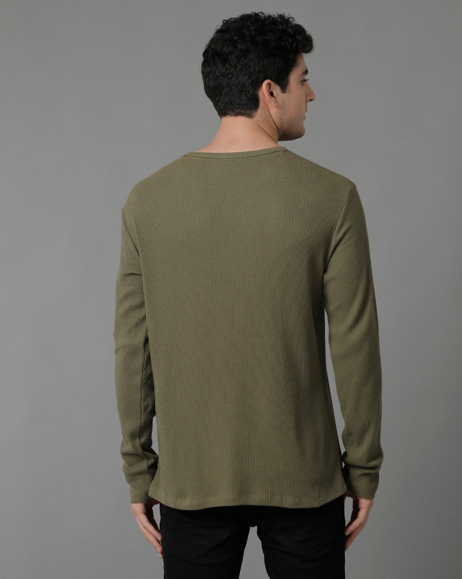 Men Olive Green T-shirt