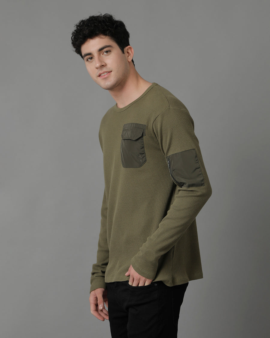 Men Olive Green T-shirt