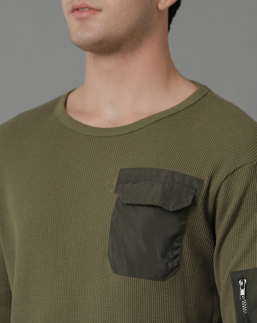 Men Olive Green T-shirt