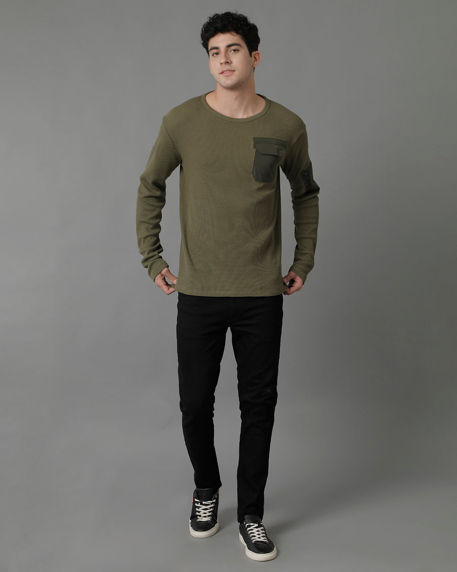 Men Olive Green T-shirt