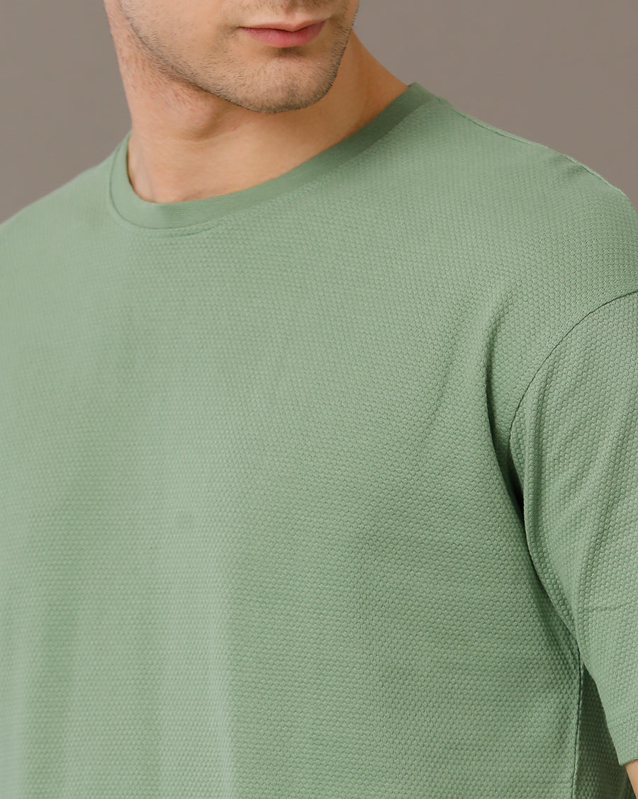 Voi Jeans Mens Loden Frost Boxy Fit Half Sleeve Cotton T-Shirt