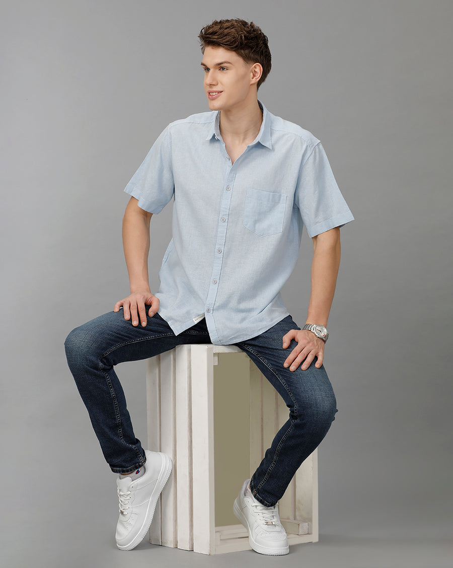 Blue Boxy Fit Shirt