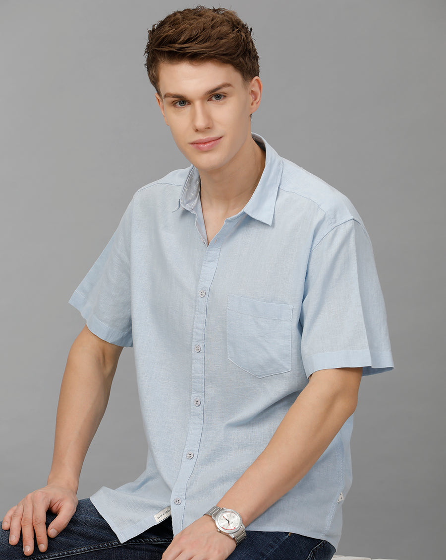 Blue Boxy Fit Shirt
