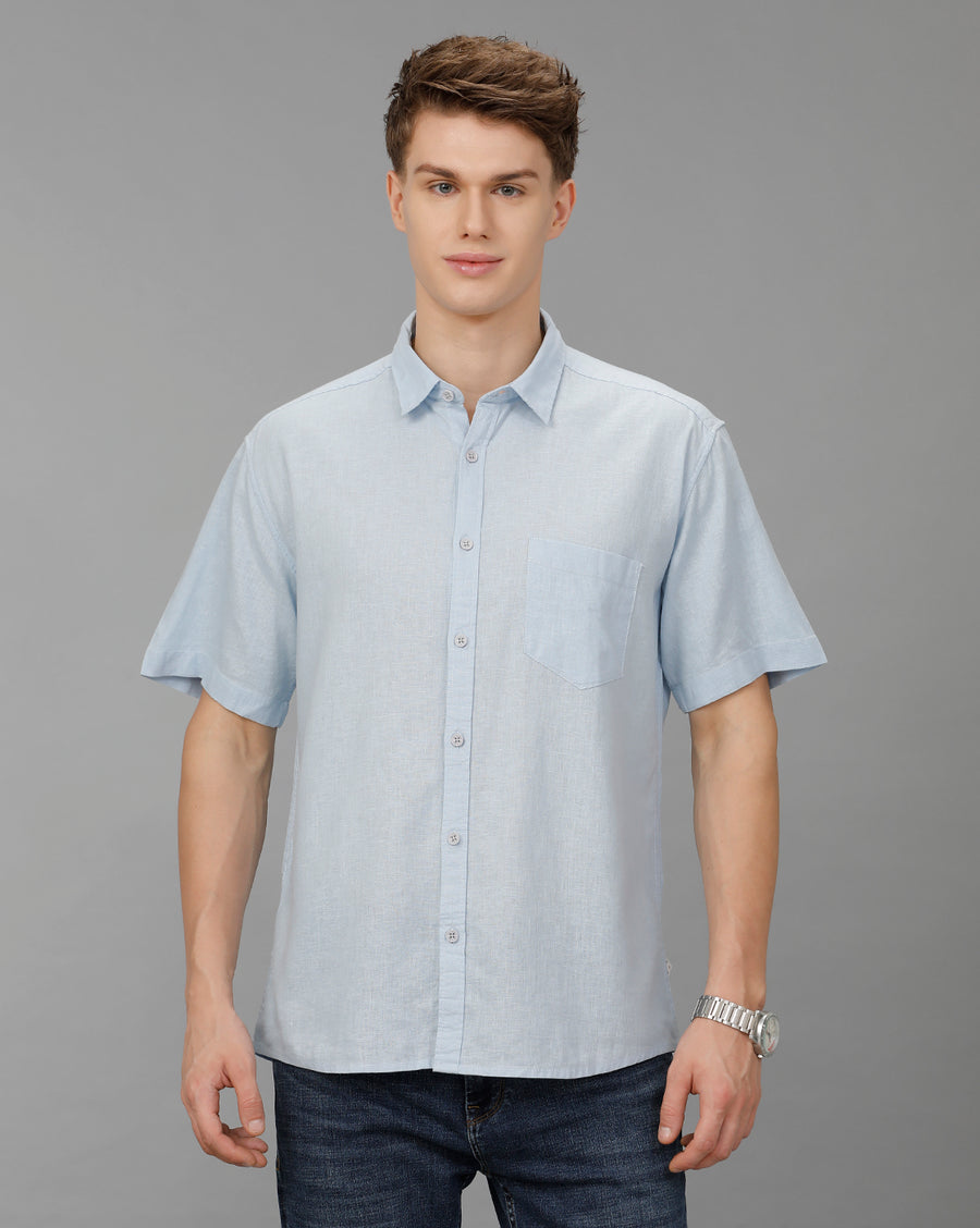 Blue Boxy Fit Shirt