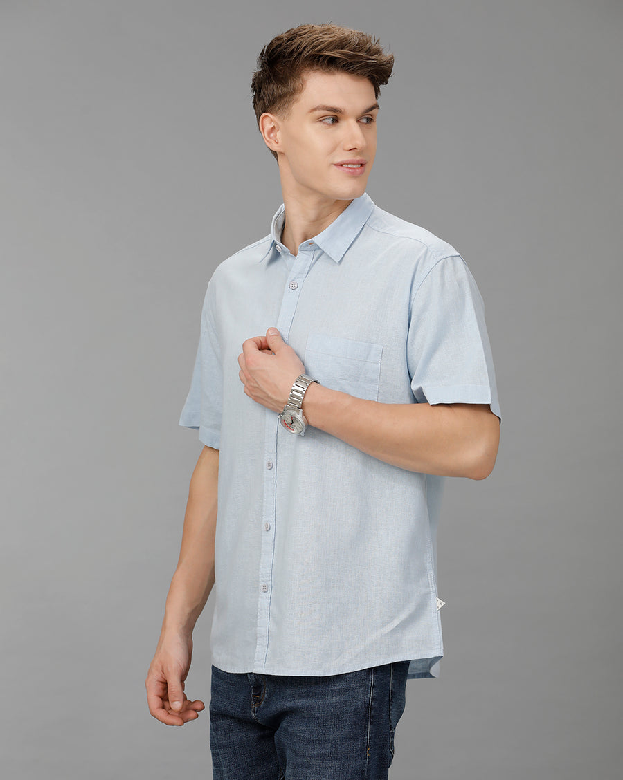 Blue Boxy Fit Shirt