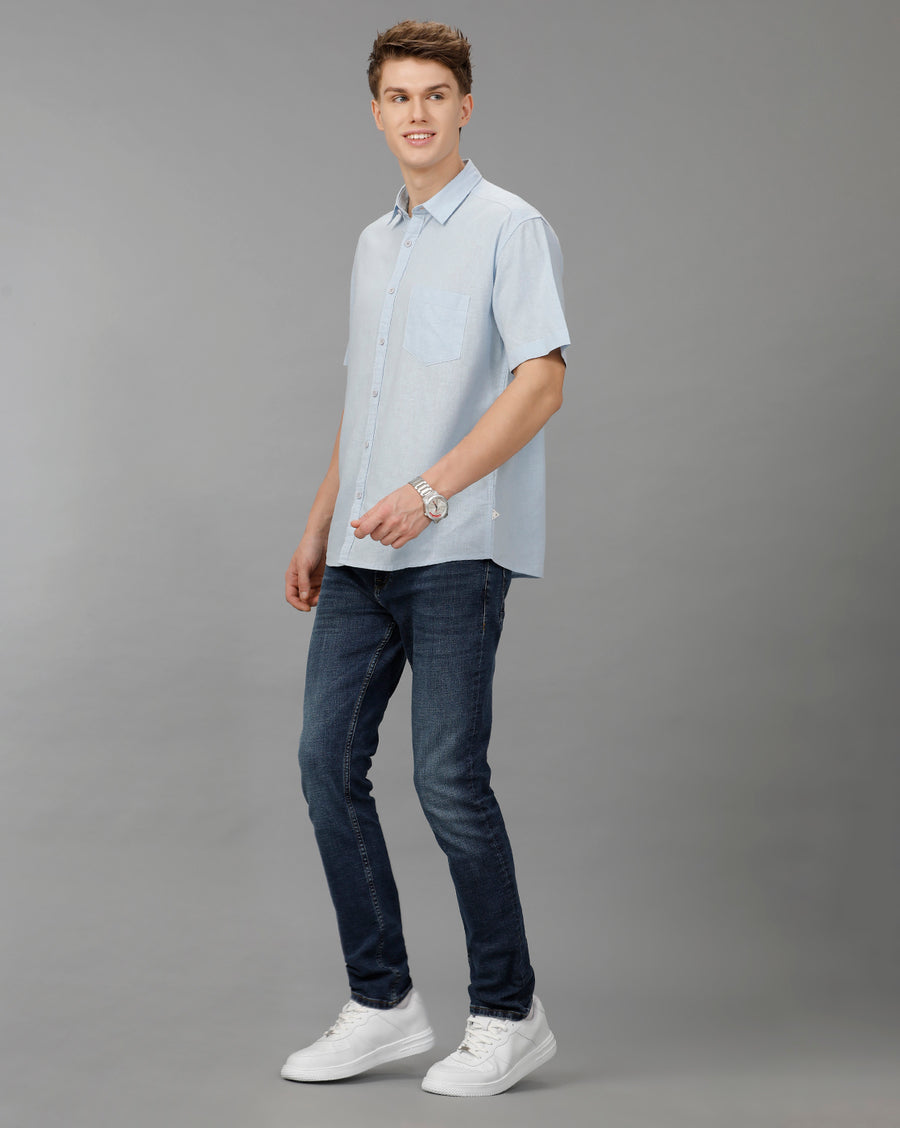 Blue Boxy Fit Shirt
