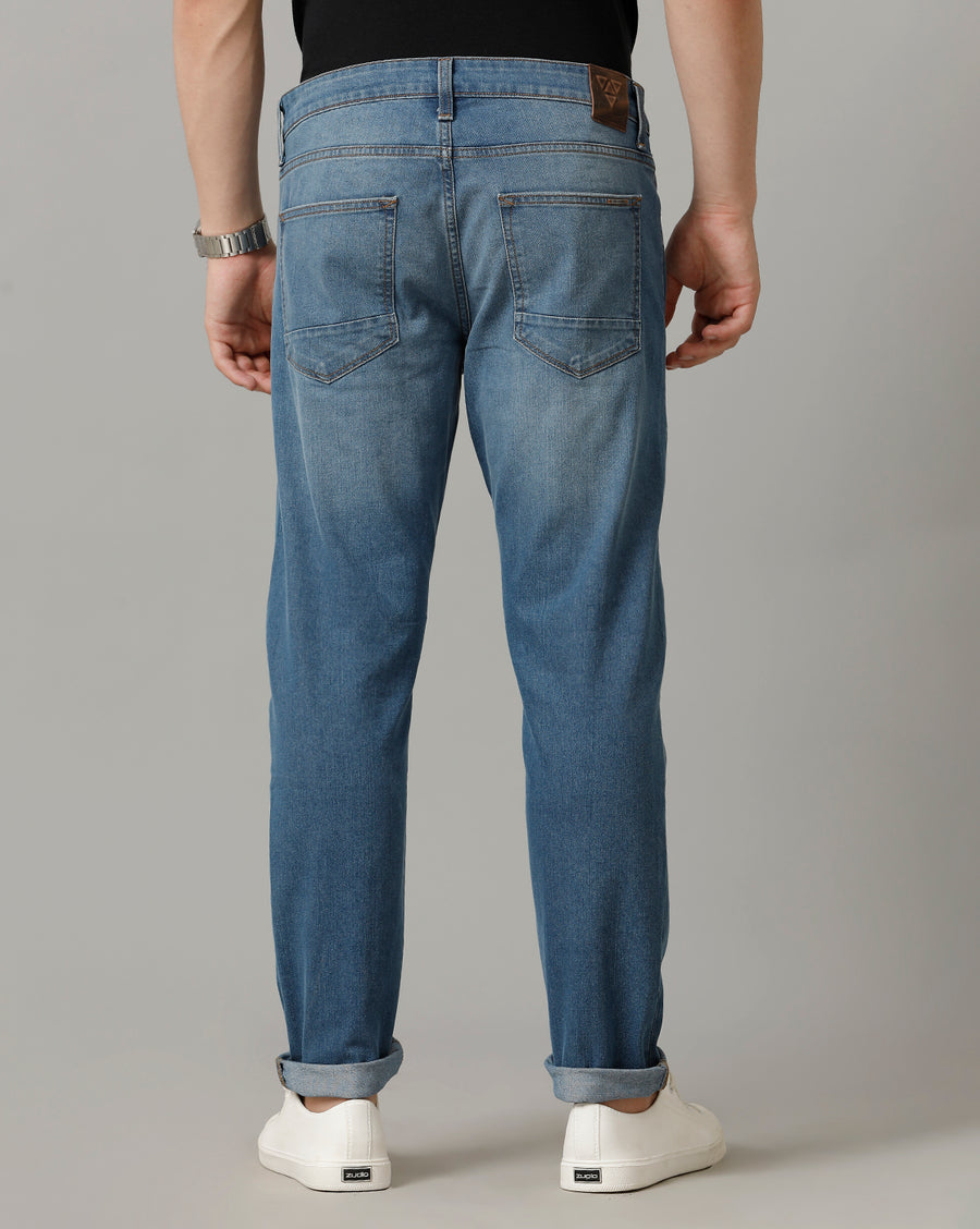 Indigo Track Skinny Cotton Poly Jeans