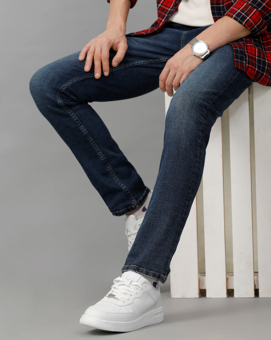 Indigo Aop Track Skinny Fit Jeans