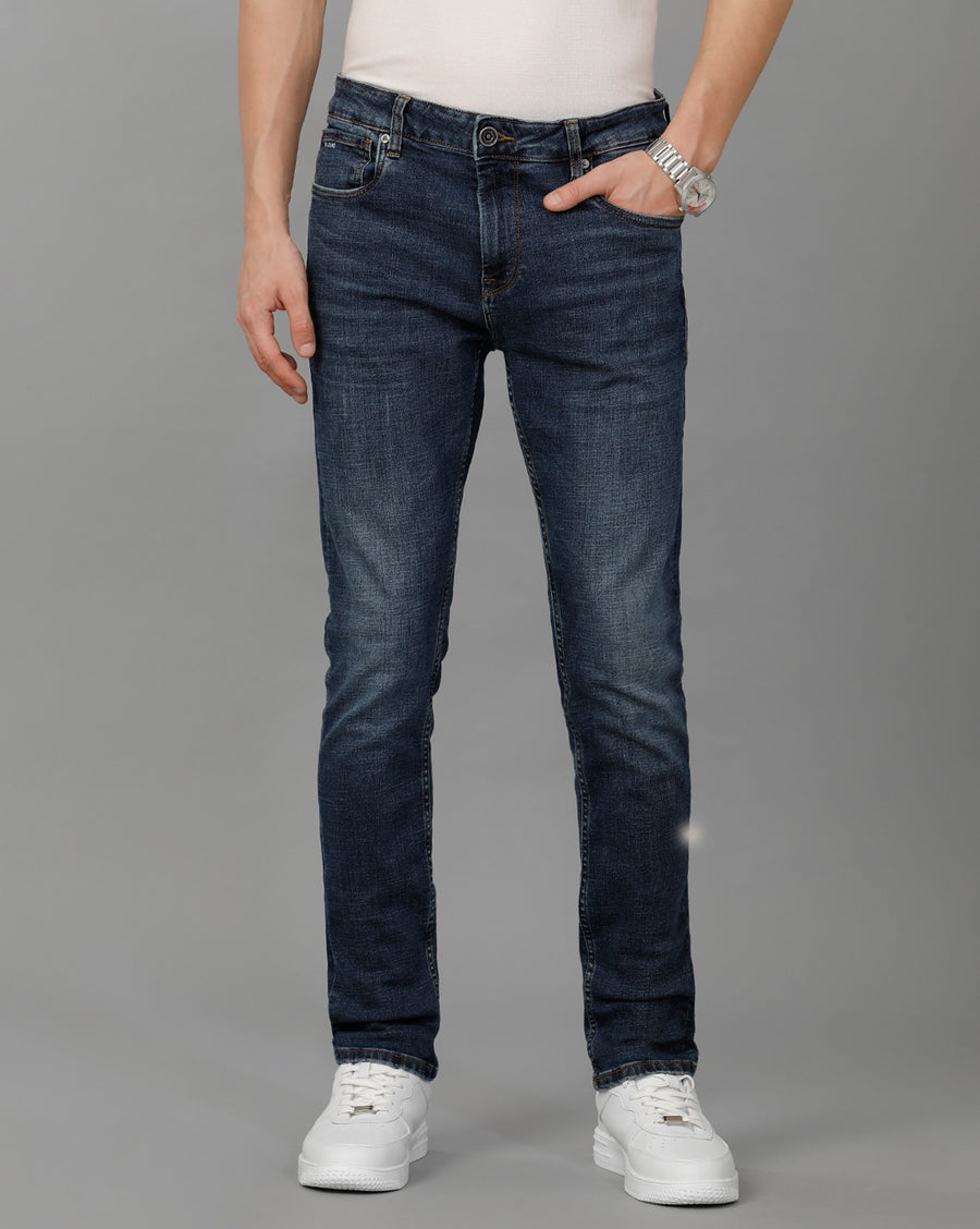 Indigo Aop Track Skinny Fit Jeans
