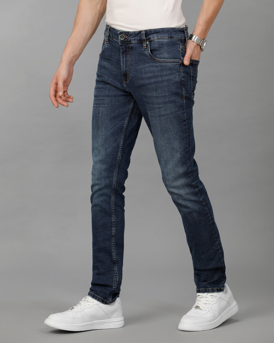 Indigo Aop Track Skinny Fit Jeans