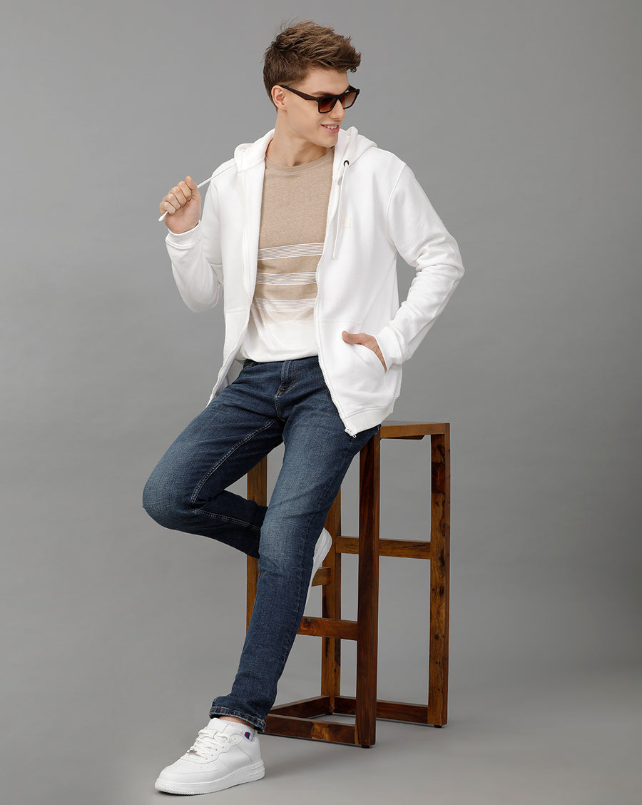 REGULAR FIT FRESH WHITE SWEATSHIRT