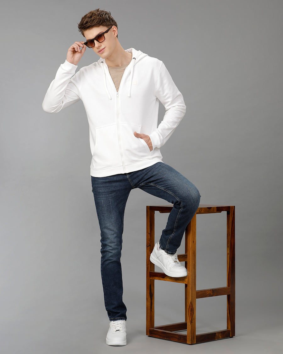 REGULAR FIT FRESH WHITE SWEATSHIRT