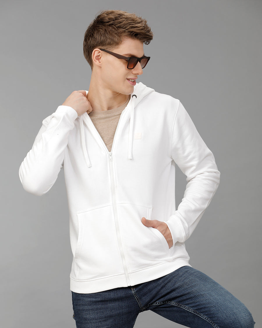 REGULAR FIT FRESH WHITE SWEATSHIRT