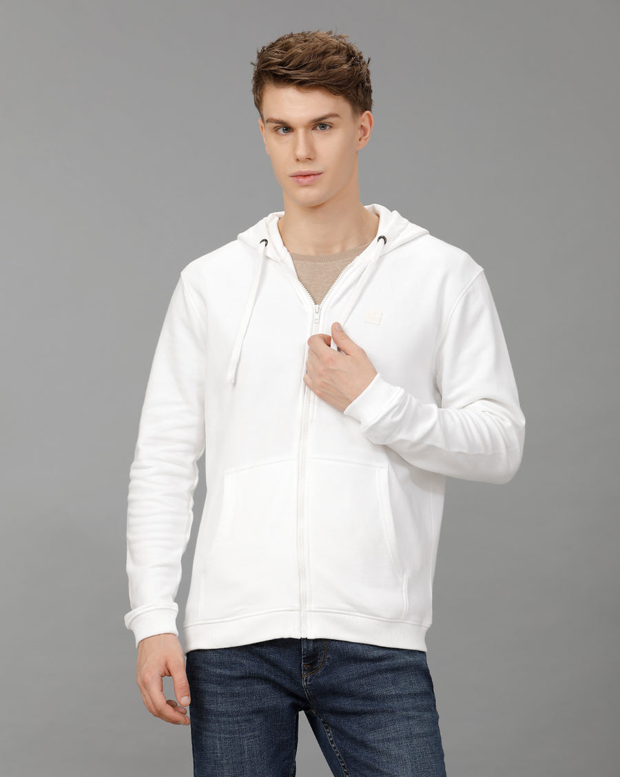 REGULAR FIT FRESH WHITE SWEATSHIRT