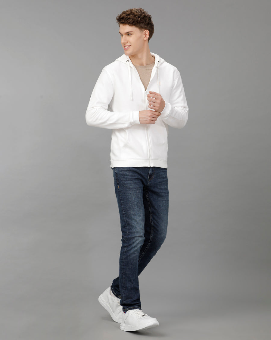 REGULAR FIT FRESH WHITE SWEATSHIRT