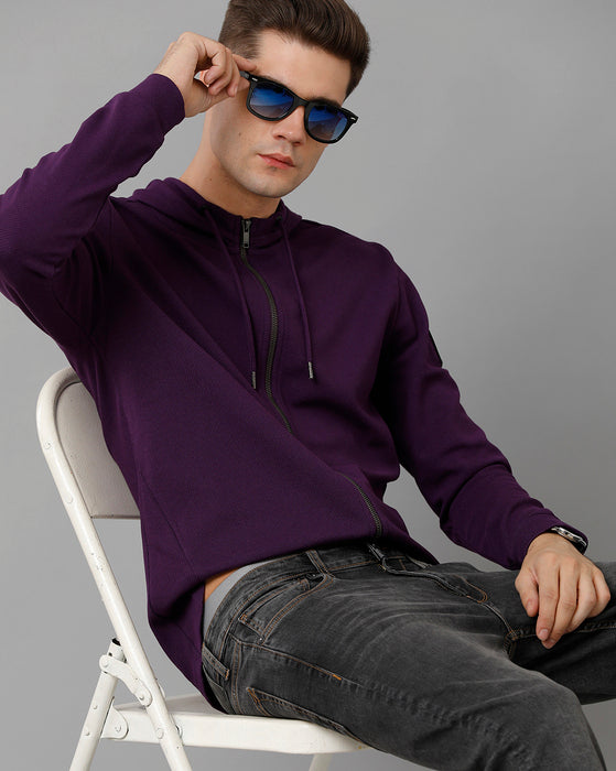 Voi Jeans Mens Regular Fit Purple Sweatshirt