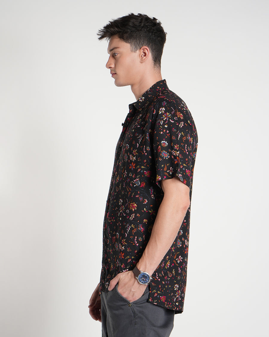 Black Aop Regular Fit Shirt