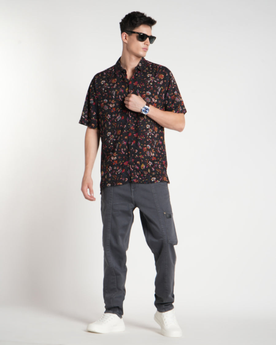 Black Aop Regular Fit Shirt
