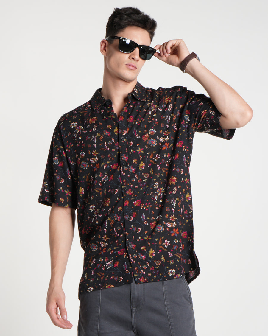 Black Aop Regular Fit Shirt