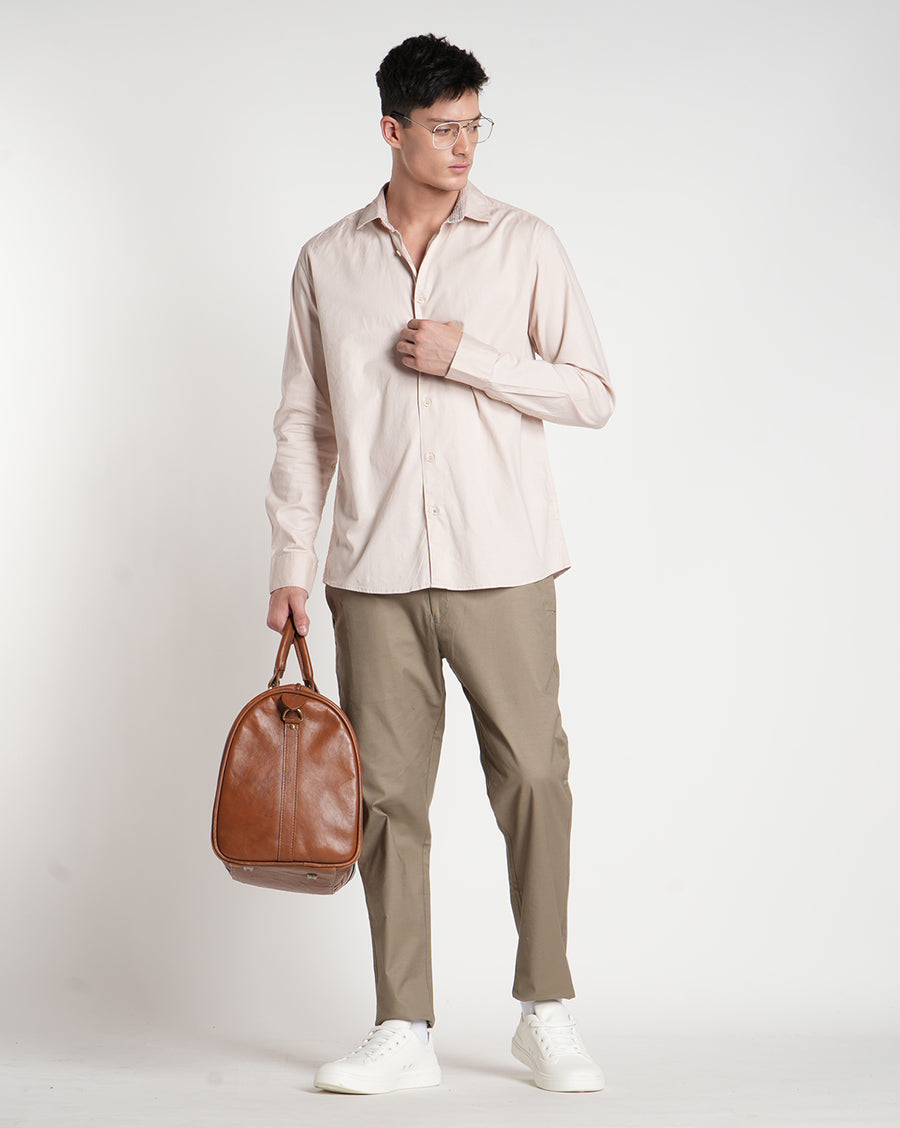 Beige Regular Fit Shirt