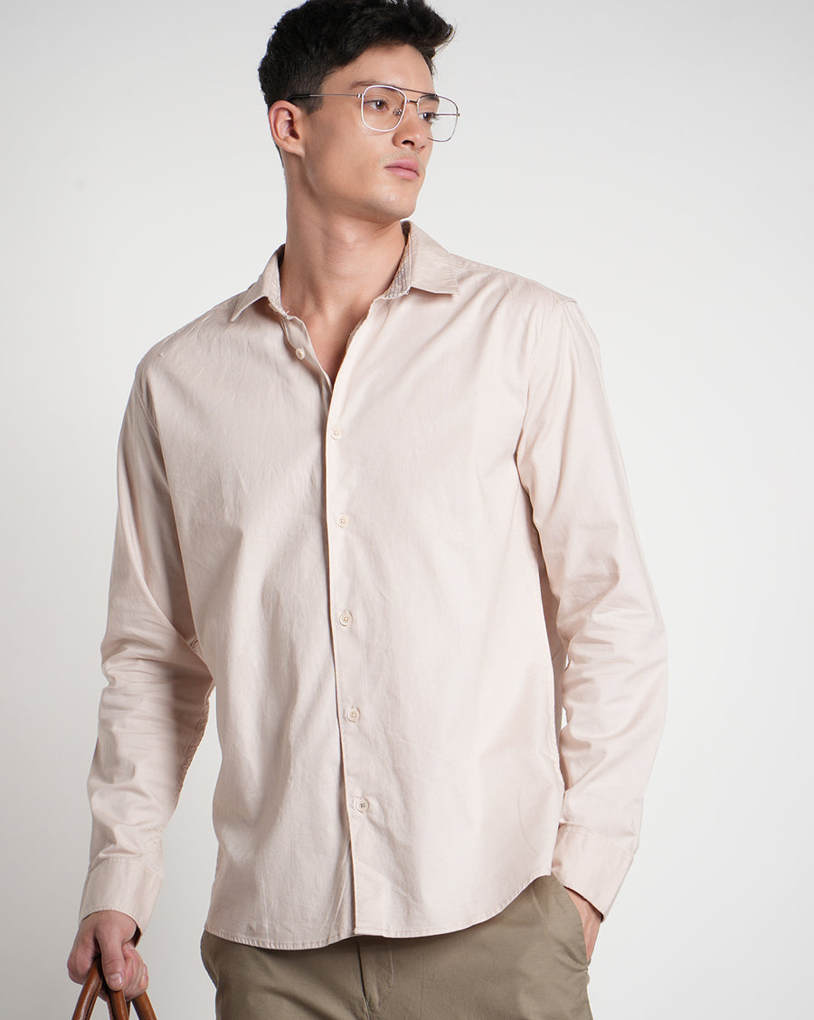 Beige Regular Fit Shirt