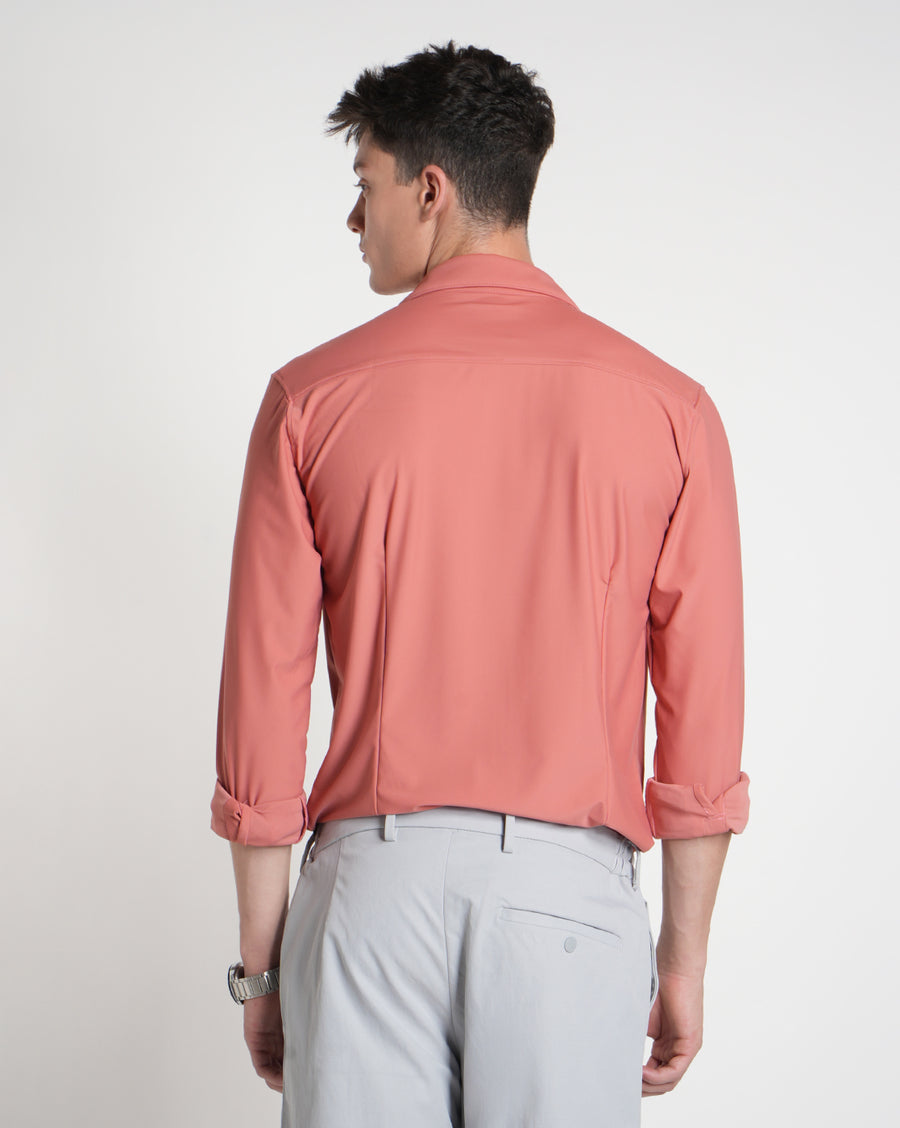 Maroon Slim Fit Knit Shirt