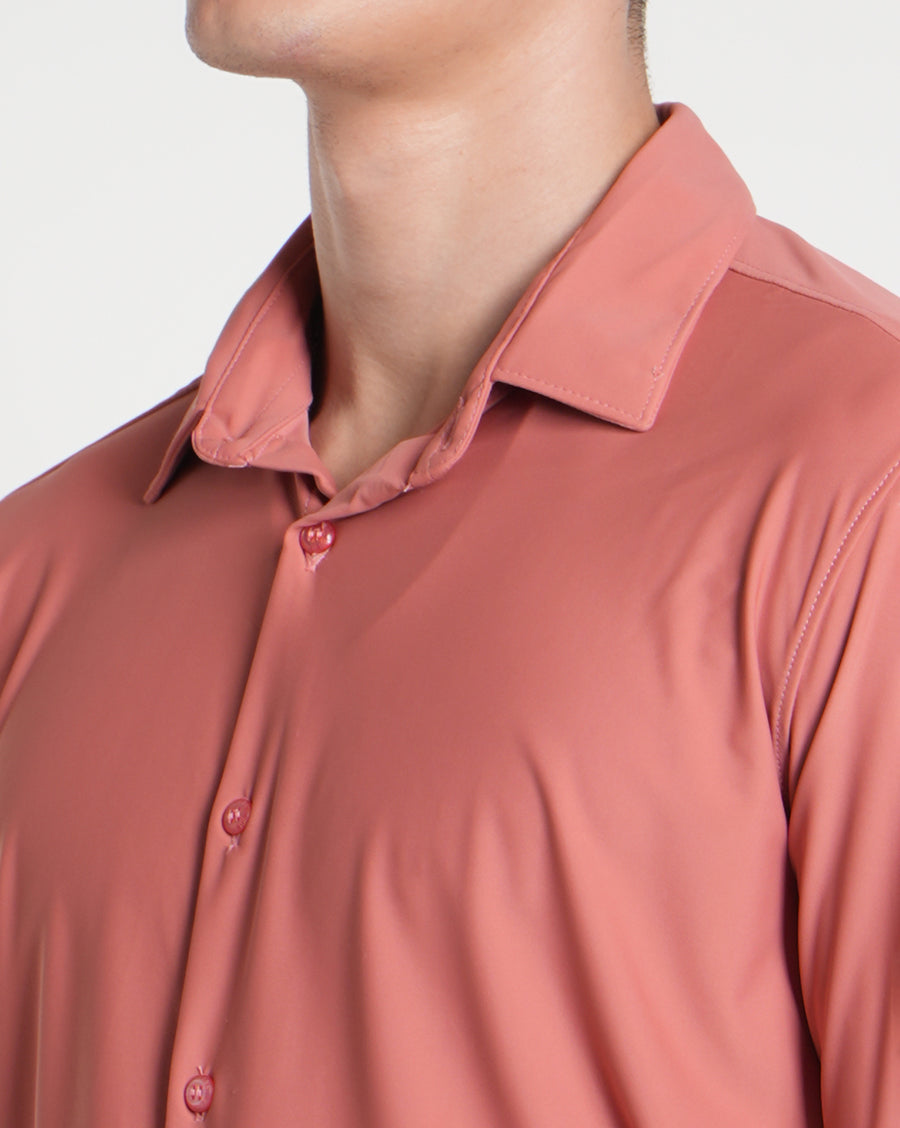 Maroon Slim Fit Knit Shirt