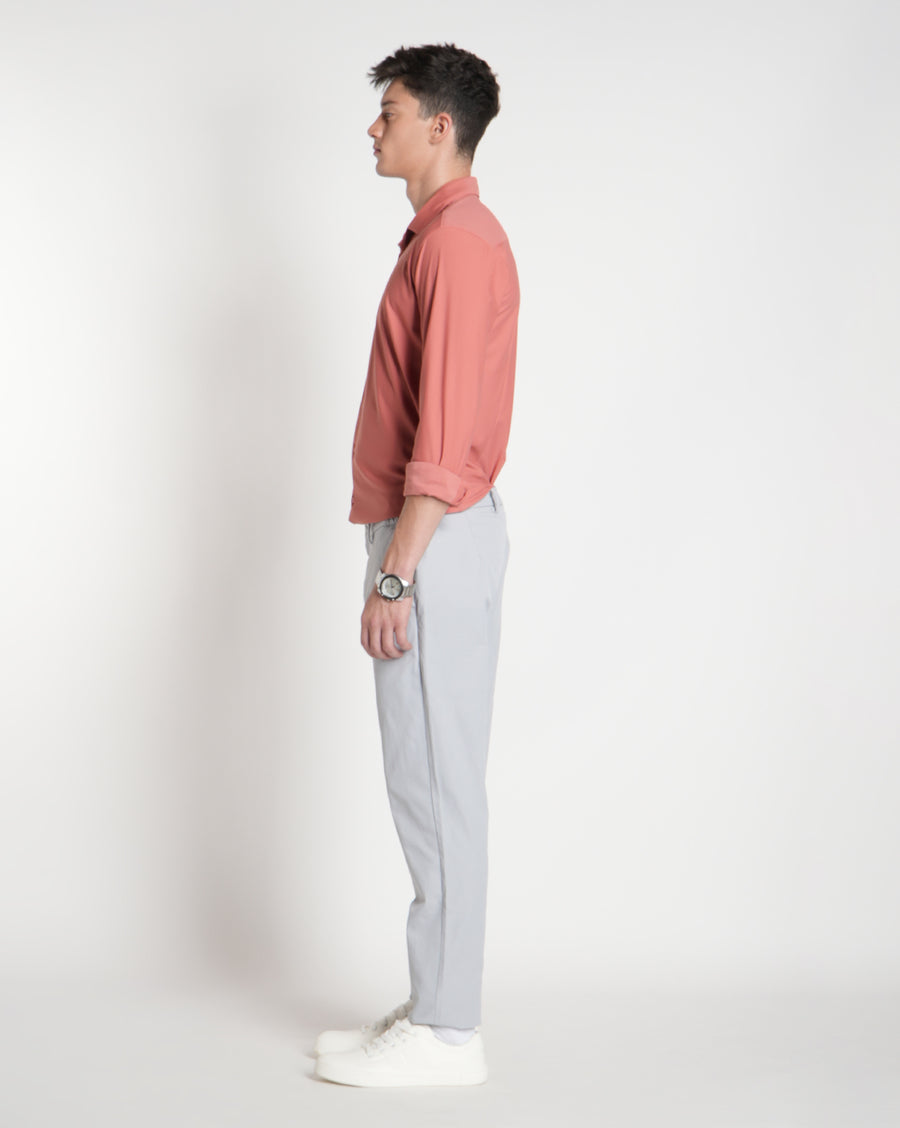 Maroon Slim Fit Knit Shirt