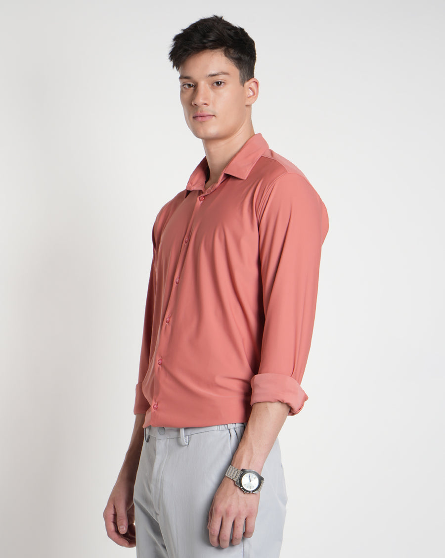 Maroon Slim Fit Knit Shirt