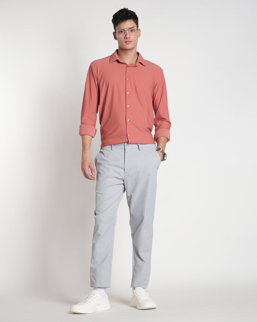 Maroon Slim Fit Knit Shirt