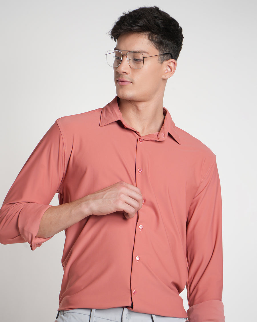 Maroon Slim Fit Knit Shirt
