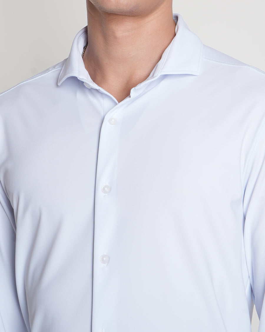 White Slim Fit Knit Shirt