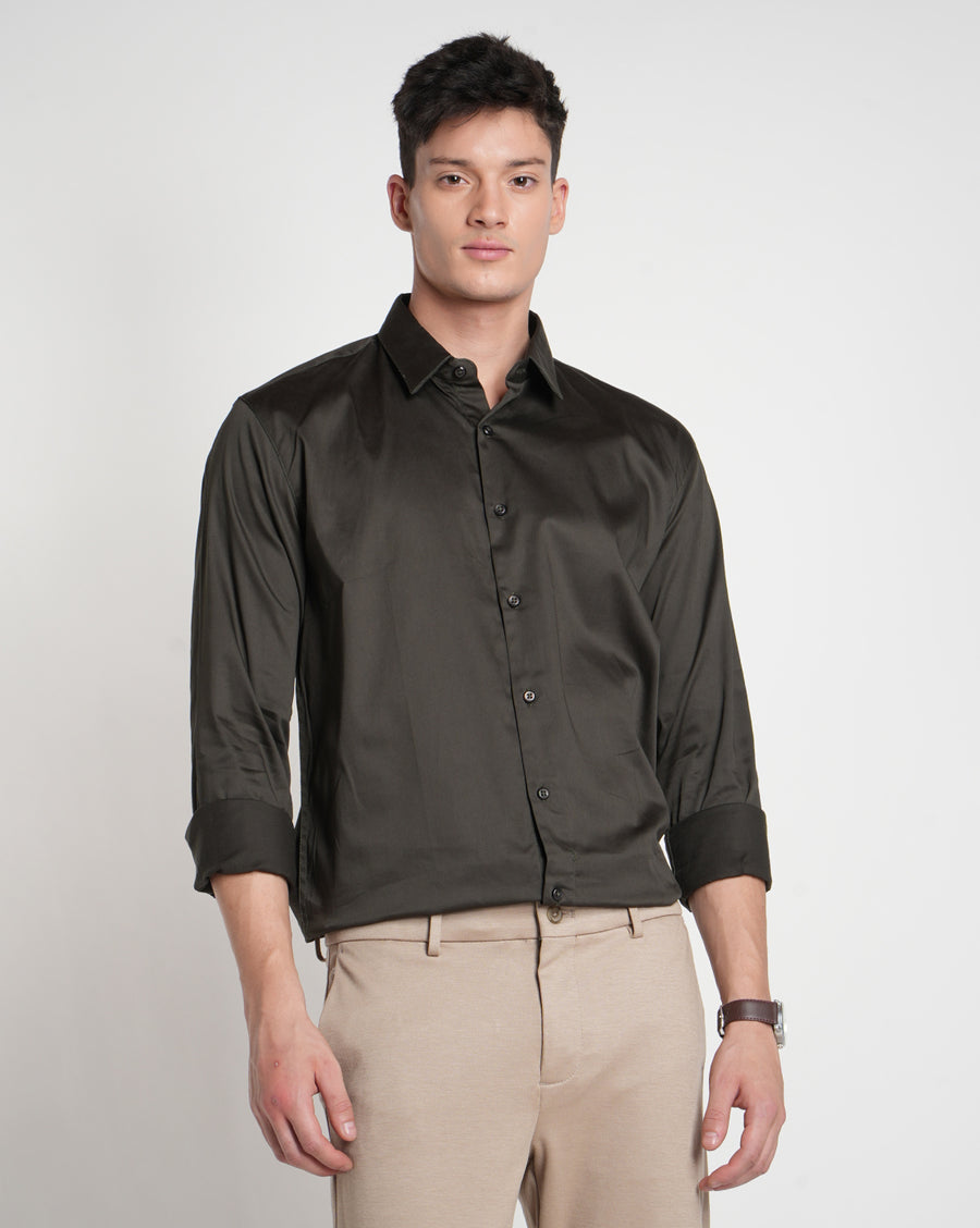 Green Regular Fit Shirt