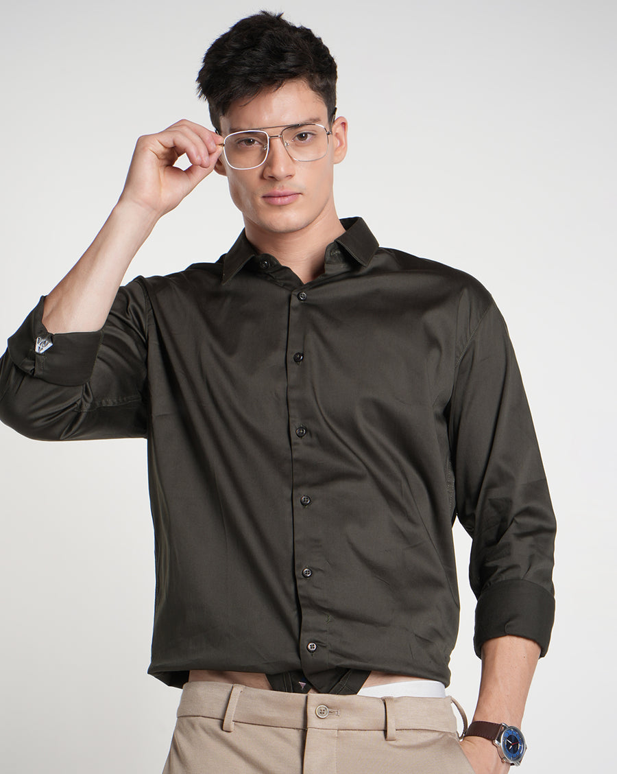 Green Regular Fit Shirt