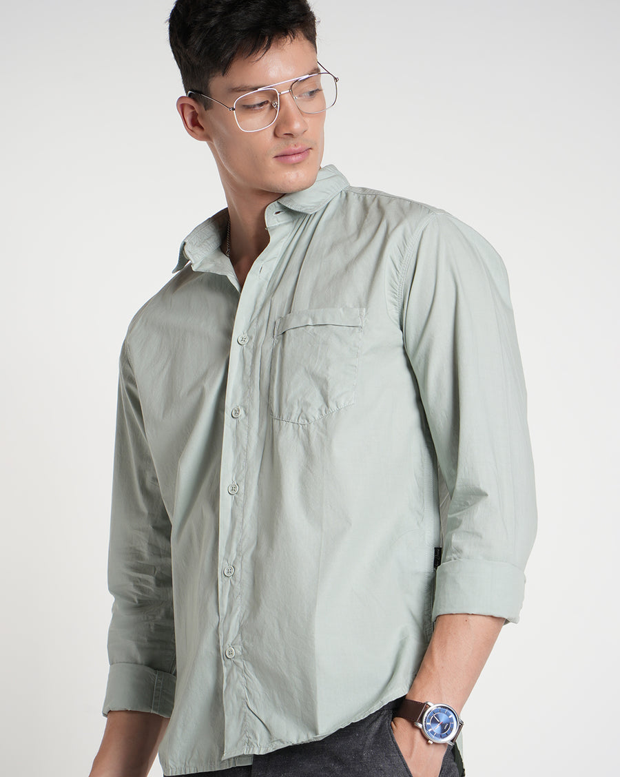 Dark Green Regular Fit Shirt