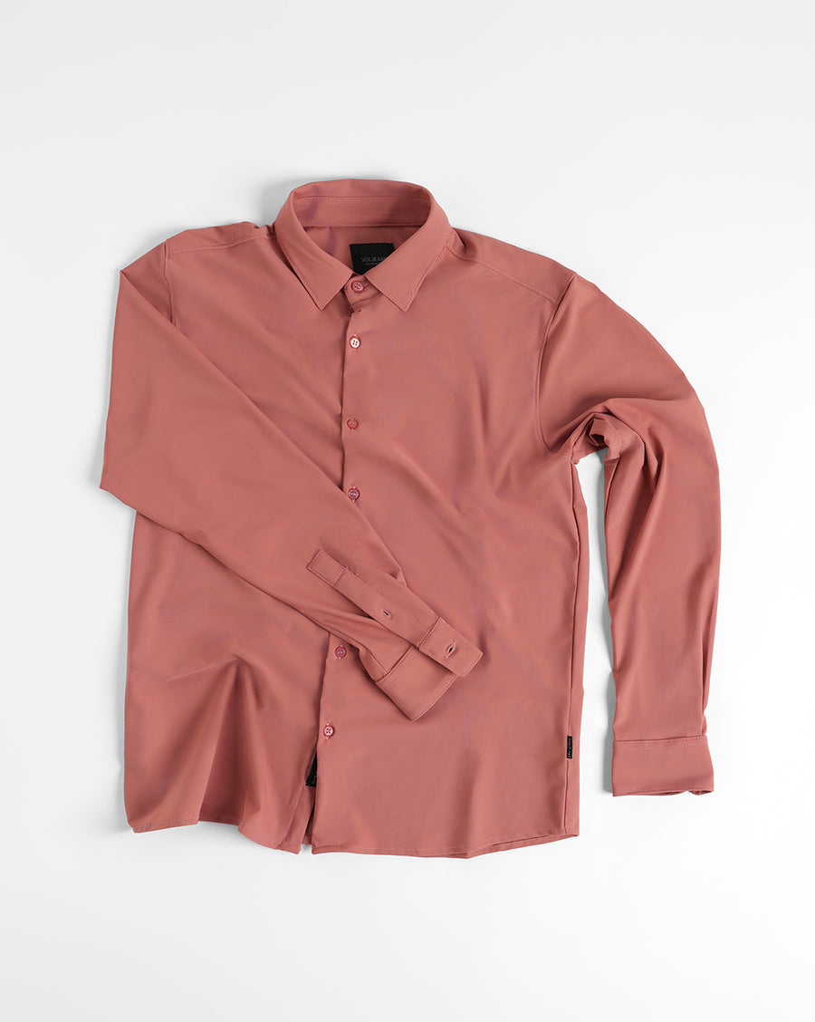 Maroon Slim Fit Knit Shirt