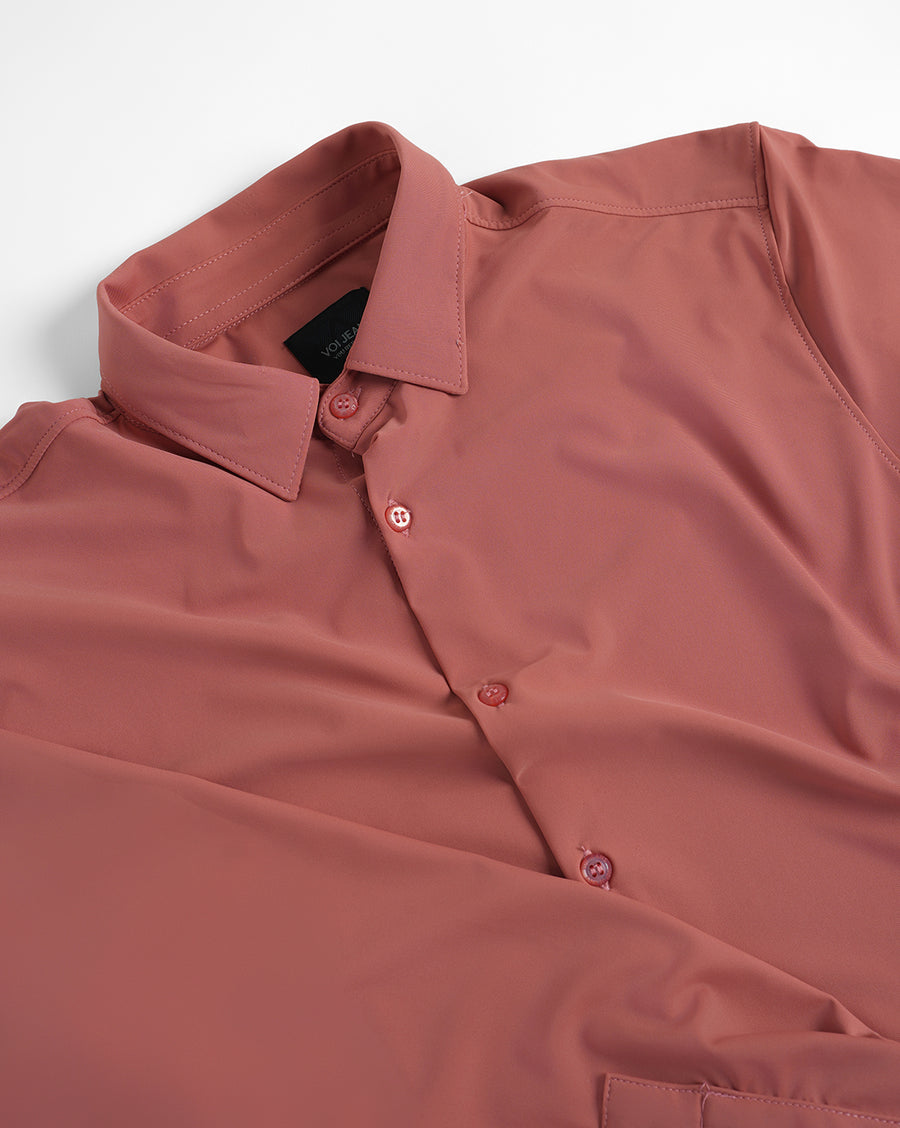 Maroon Slim Fit Knit Shirt