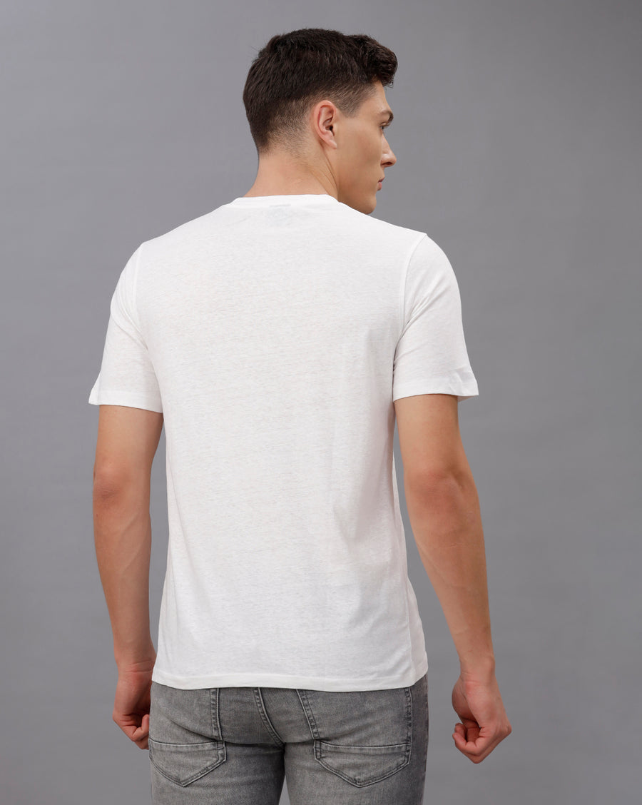 WHITE REGULAR FIT COTTON T-SHIRT