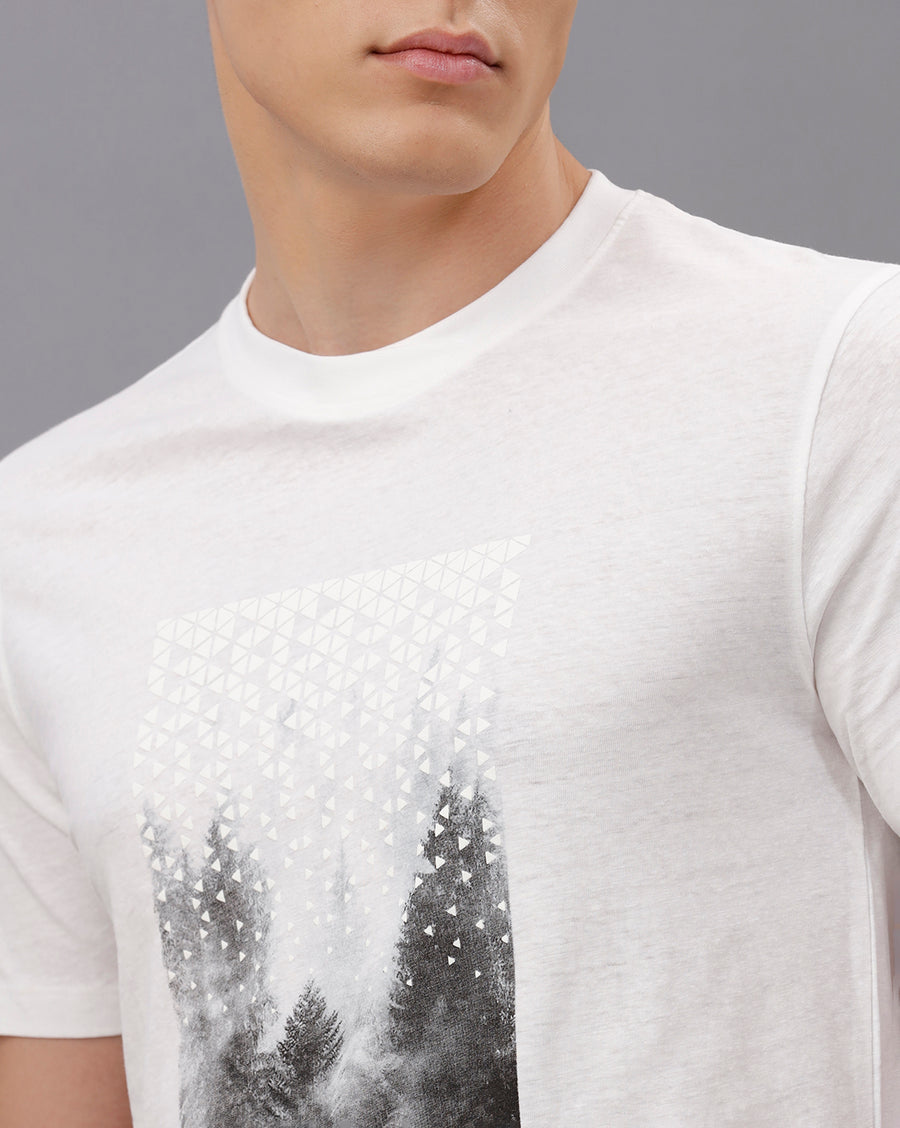 WHITE REGULAR FIT COTTON T-SHIRT