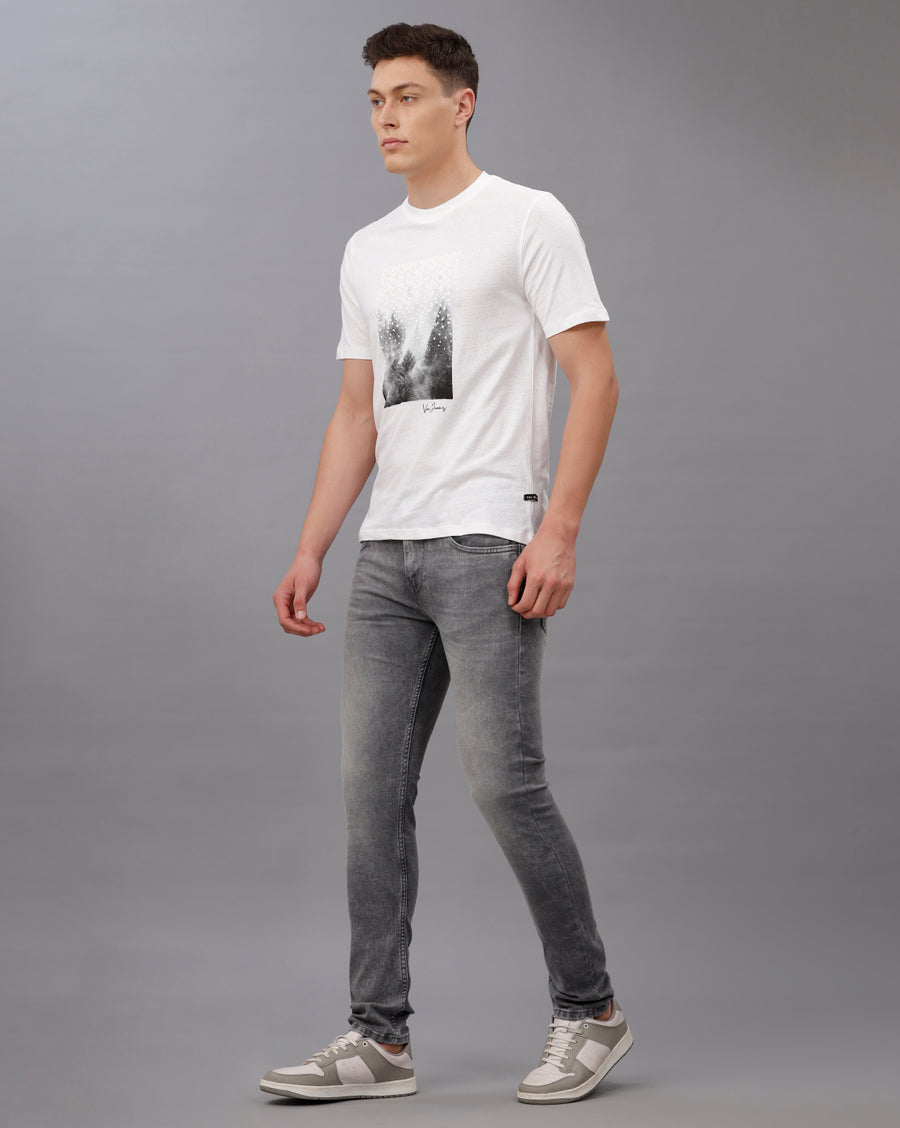 WHITE REGULAR FIT COTTON T-SHIRT