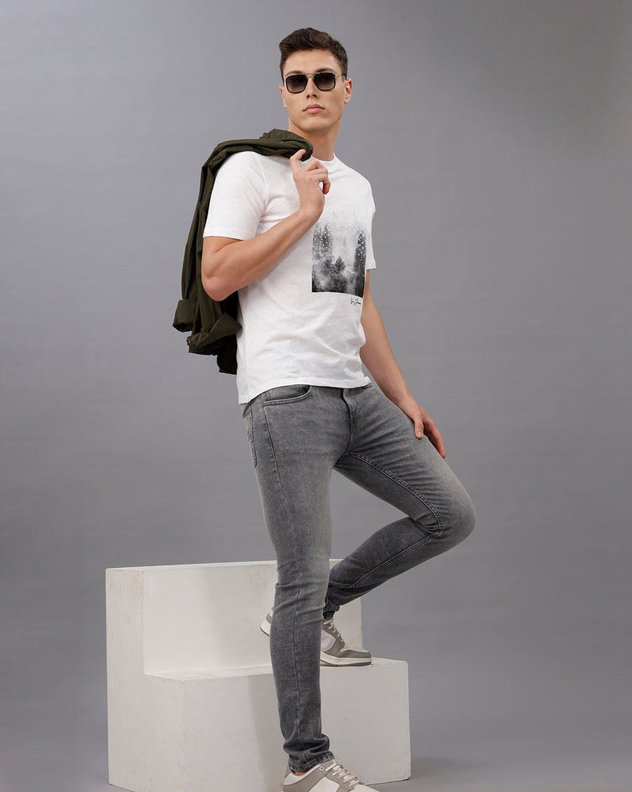WHITE REGULAR FIT COTTON T-SHIRT