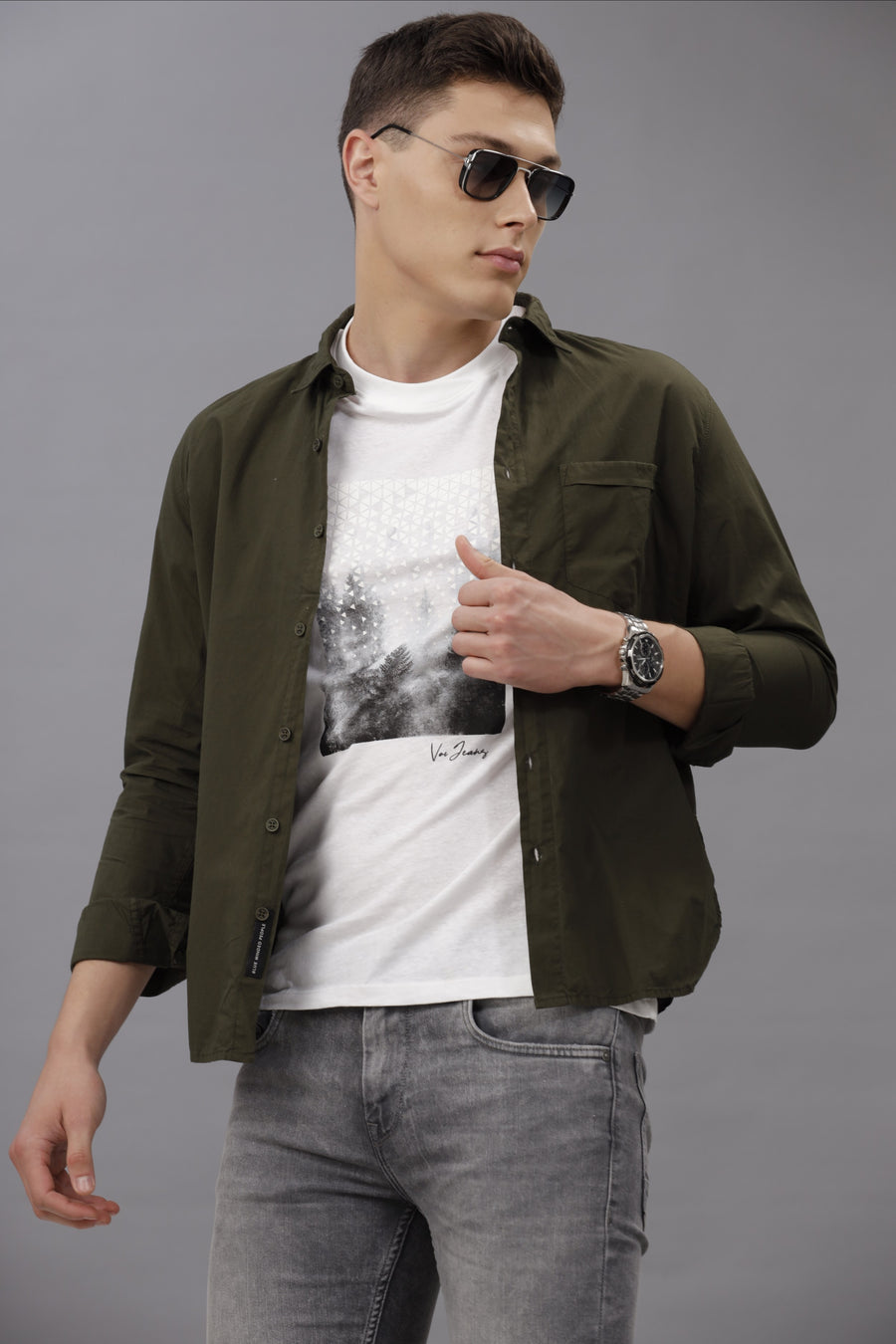 GREY TRACK SKINNY FIT JEANS
