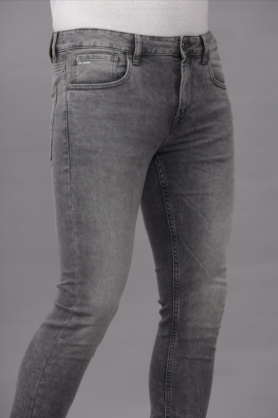GREY TRACK SKINNY FIT JEANS
