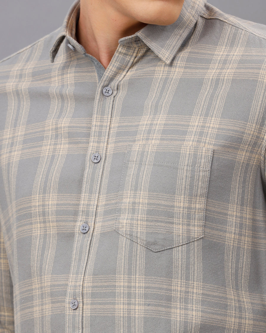 GREEN REGULAR FIT COTTON SHIRT