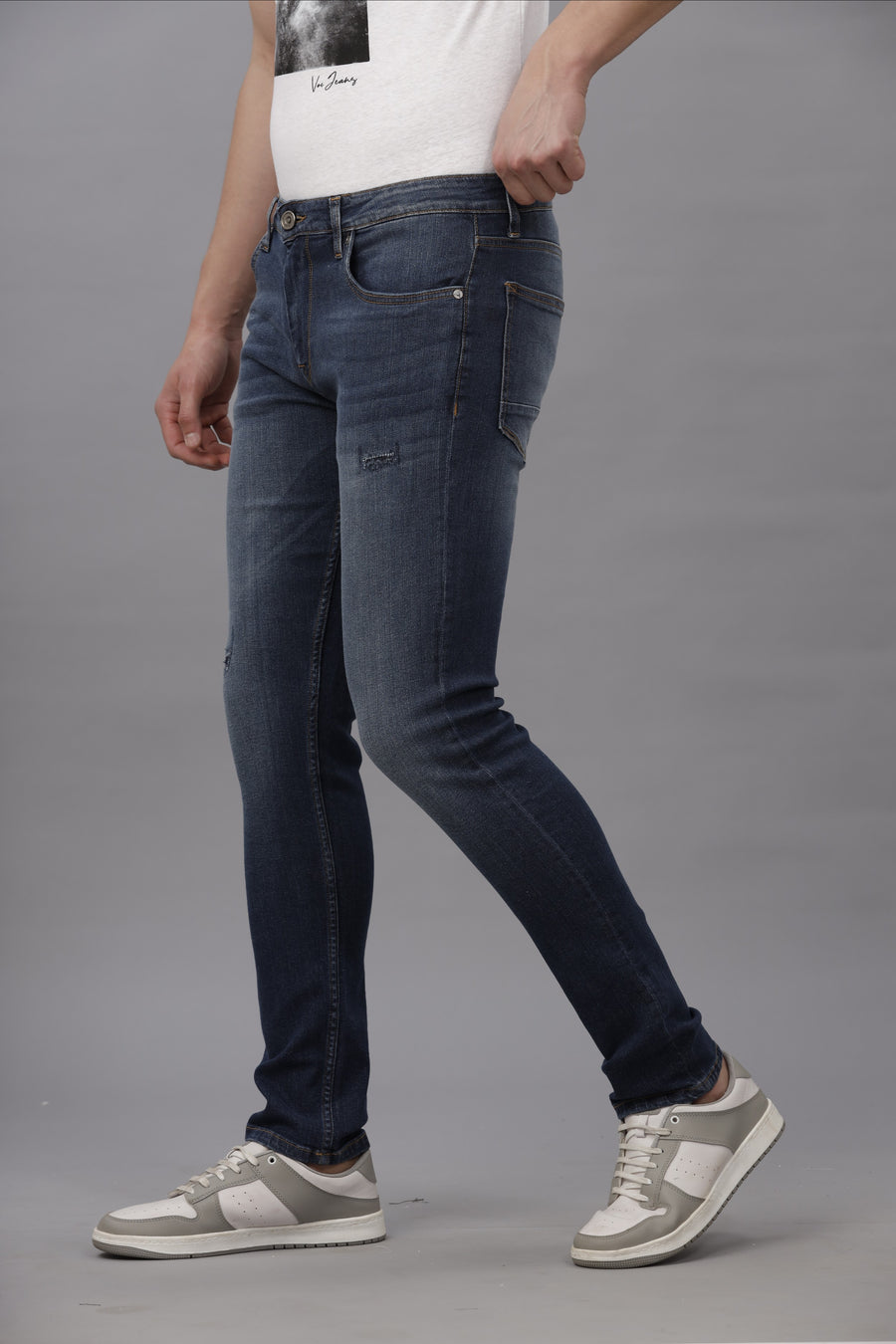 INDIGO TRACK SKINNY FIT JEANS