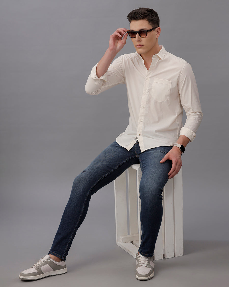 OFF WHITE REGULAR FIT COTTON SHIRT