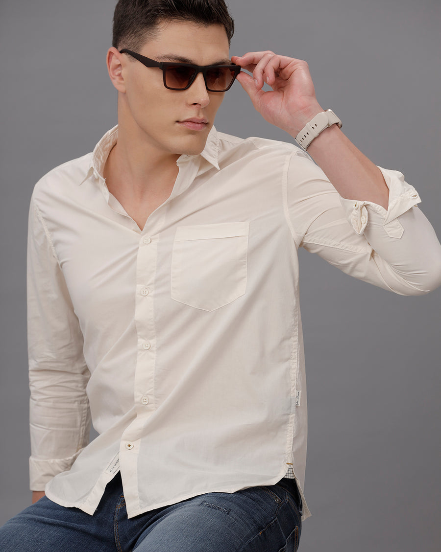 OFF WHITE REGULAR FIT COTTON SHIRT
